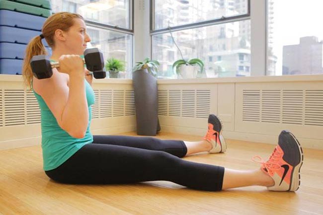 डंबेल जेड-प्रेस (Dumbbell Z-Press)