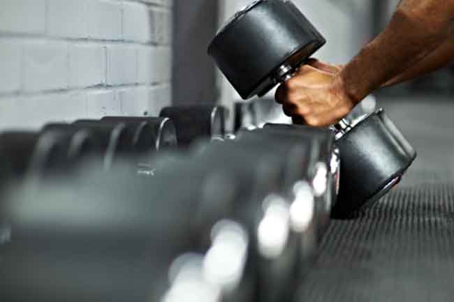 Train biceps with weights