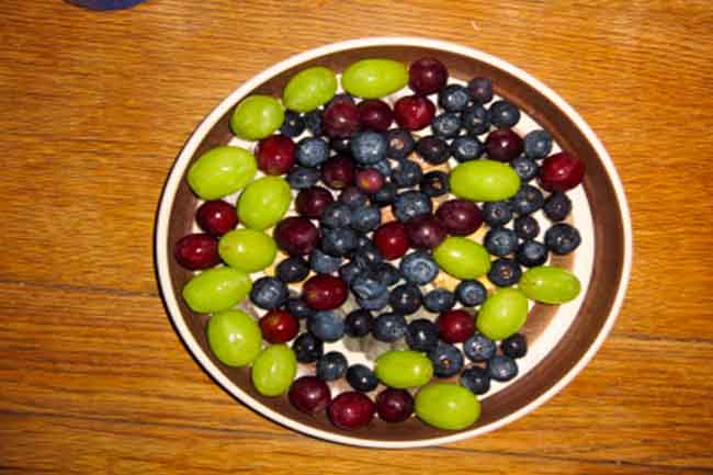 Grapes and blueberries