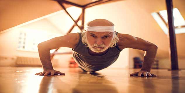 व्यायाम करता बुजुर्ग old man exercising in hindi