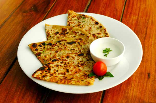 Plain Parathas with Curd