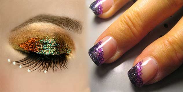 ग्लिटर मेकअप  glitter makeup in hindi