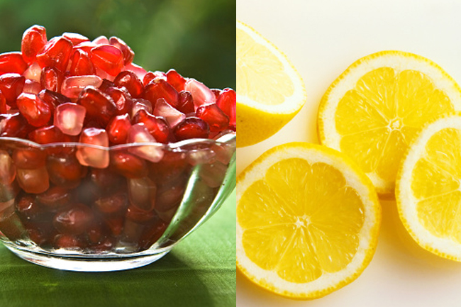 Pomegranate and lemon facemask