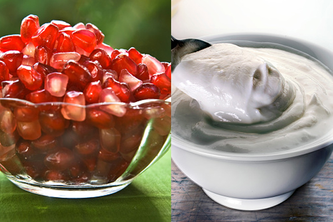 Pomegranate and yogurt facemask