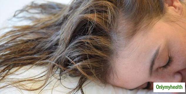 sleeping wet hair