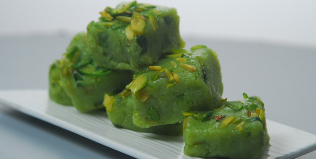 Green Peas and Pista Burfi