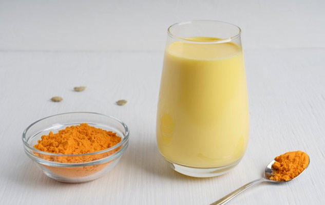 Golden milk is made with turmeric