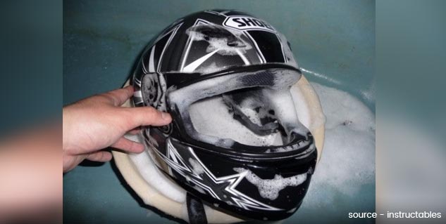 how to clean helmet