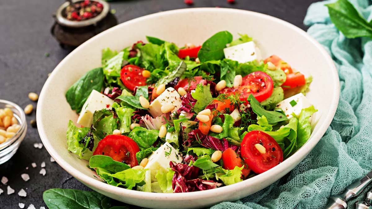 eating green vegetables