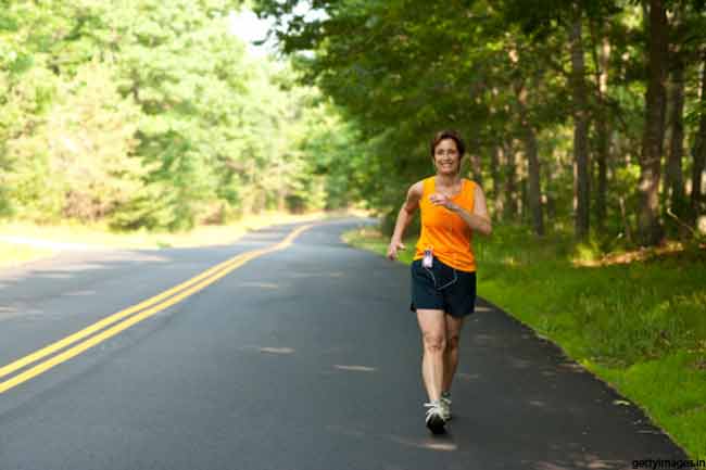 woman brisk walking