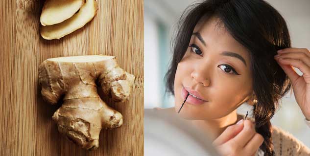 ginger for hair in hindi 