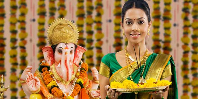 Worship Lord Ganesha with naivedyam