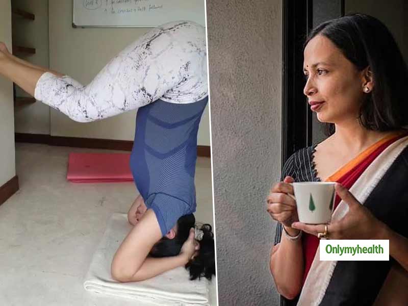 Nutritionist Rujuta Diwekar Practices Shirsasana Or Head Stand. Talks About Preparation Steps For Beginners