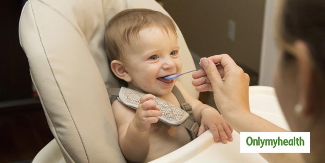 baby eating food