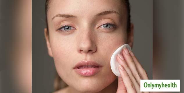 alcohol rubbing on face