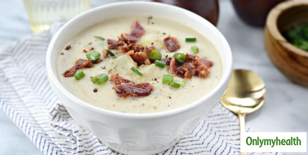 Creamy cauliflower-potato soup