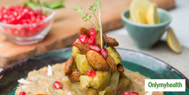 Almond sweet potato pomegranate chaat