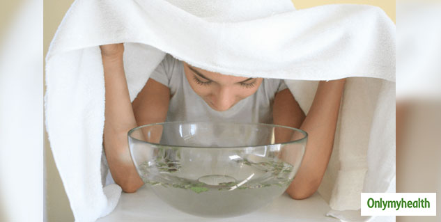 steaming face to open skin pores