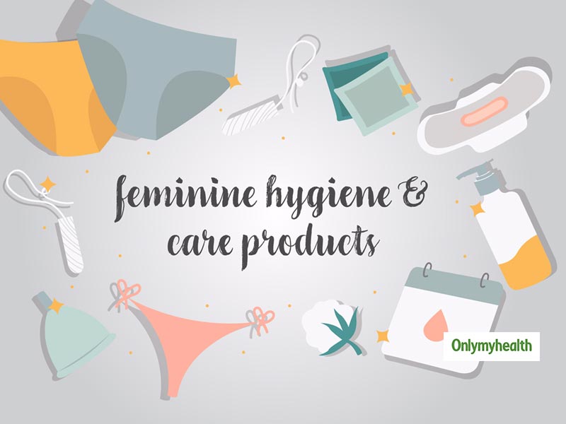 Feminine hygiene flat frame Royalty Free Vector Image