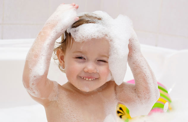 baby taking bath