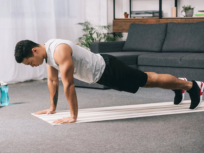 Push up and online core workout