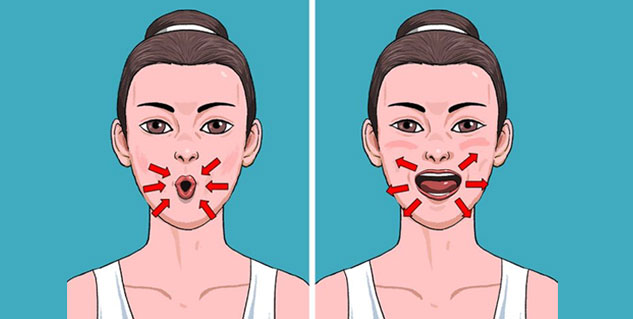 Facial exercises for cheeks and online jawline