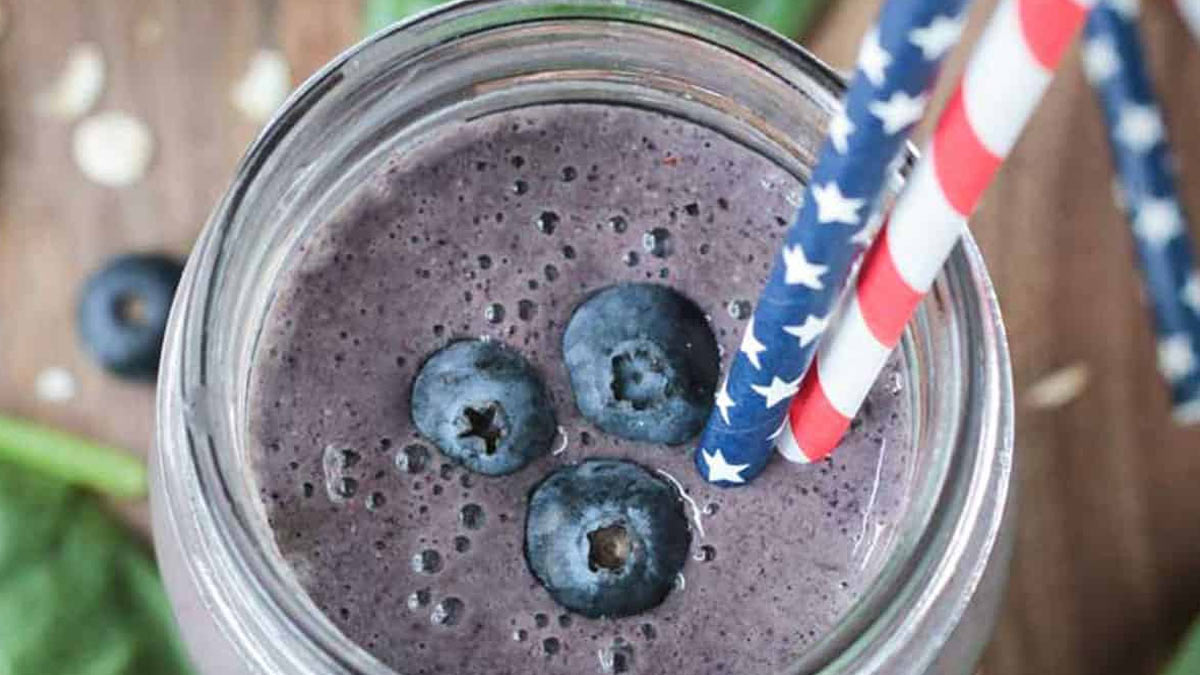 oatmeal and blueberry juice