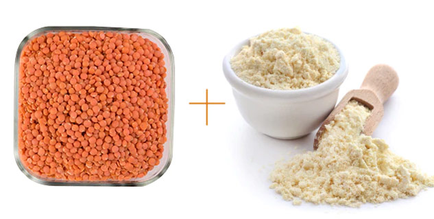 besan masoor dal face pack
