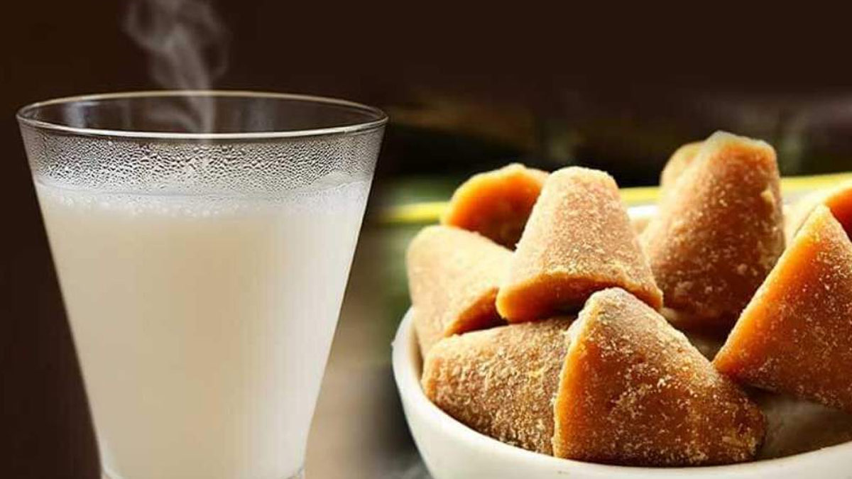 milk with jaggery