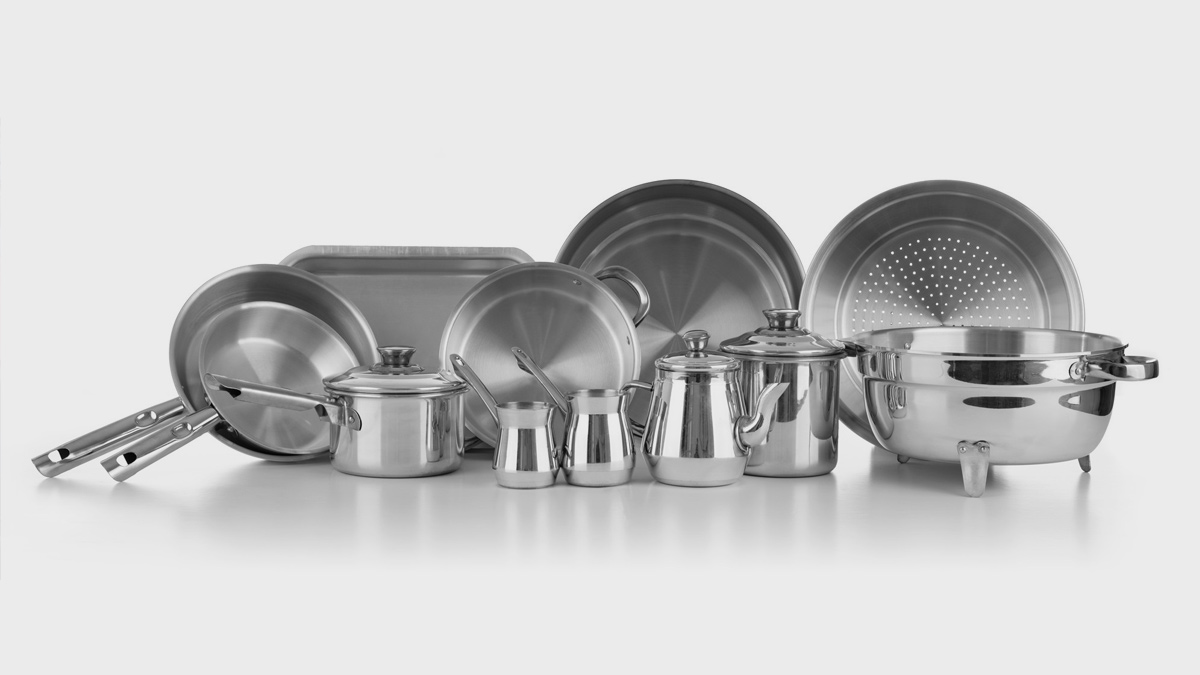 metal utensils on Dhanteras