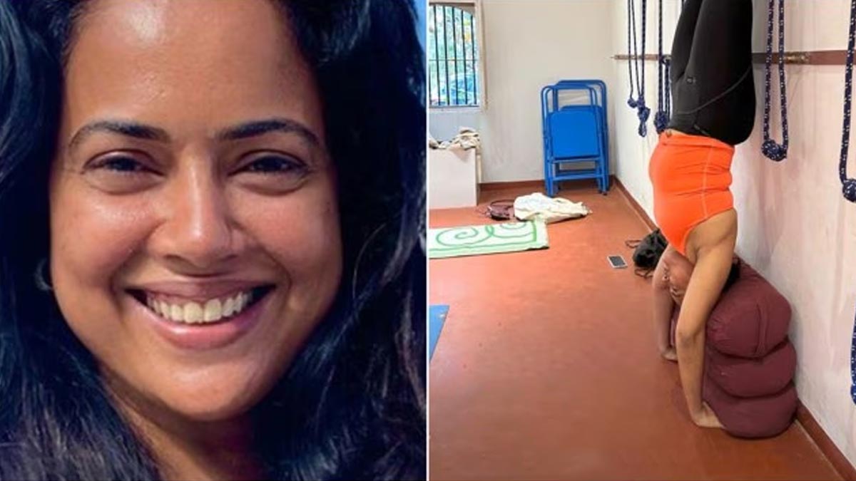 Sameera Reddy Challenges Herself With Advanced Handstand Practice; Here’s Why You Should Do It Too