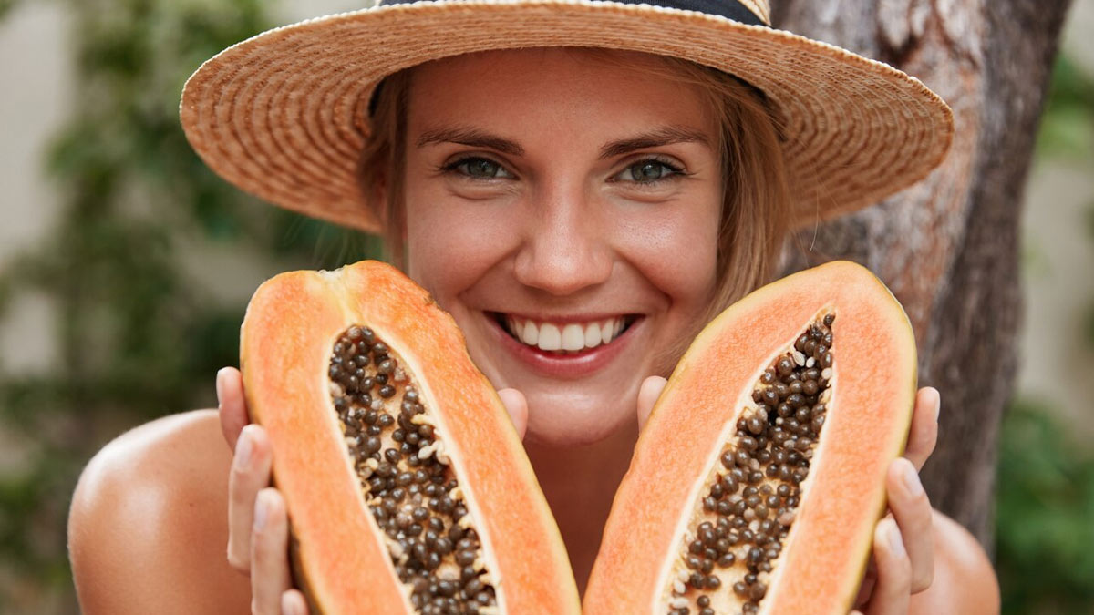 papaya on skin