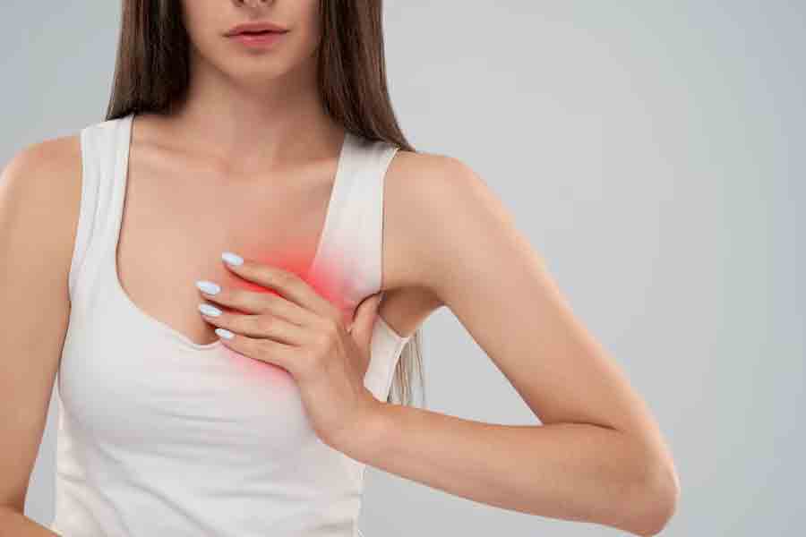 breast pain during periods in hindi 