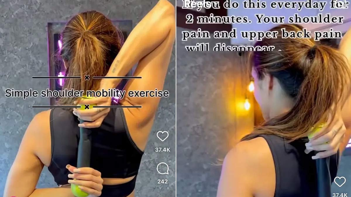 Follow Malaika Arora's Latest Exercise Tutorial To Watch Your "Shoulder And Upper Back Pain Disappear"