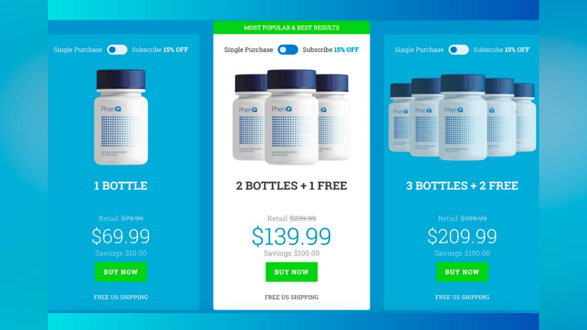 Subscription Options of PhenQ