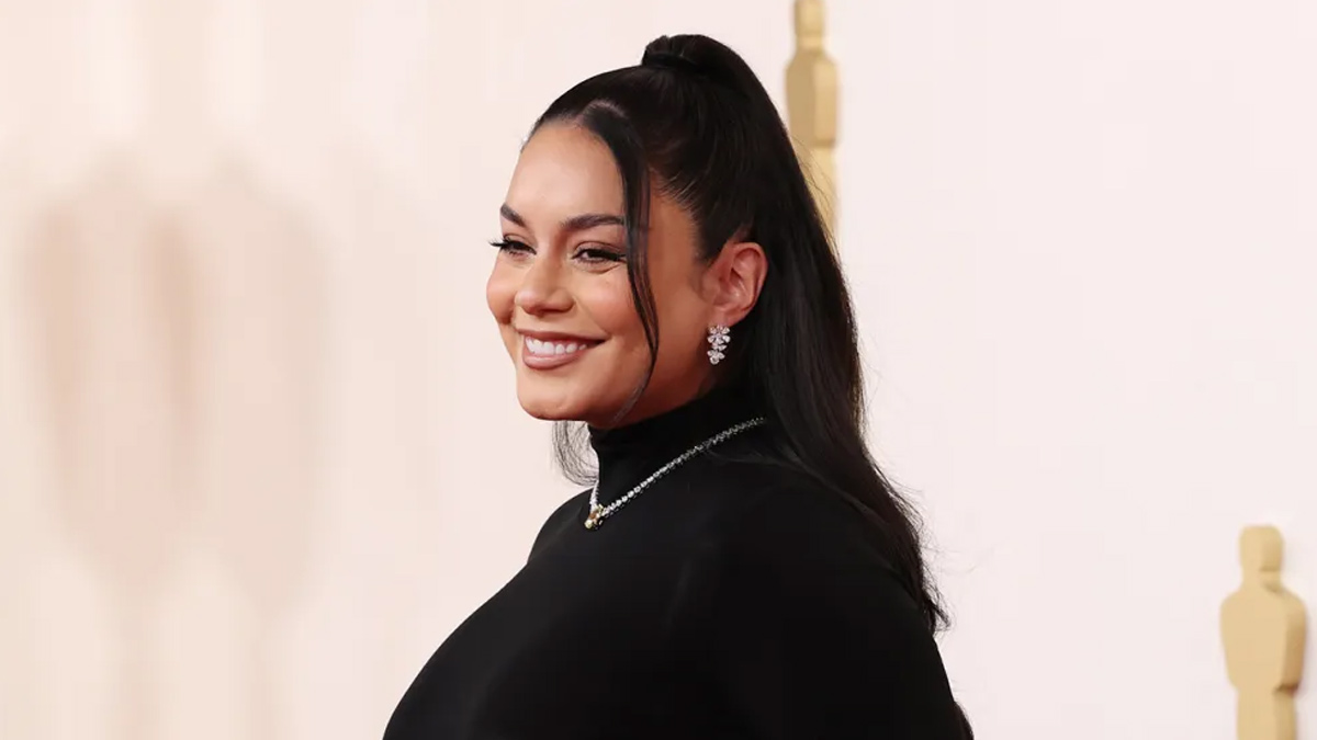 Actress Vanessa Hudgens Debuts Baby Bump At 2024 Oscars Red Carpet