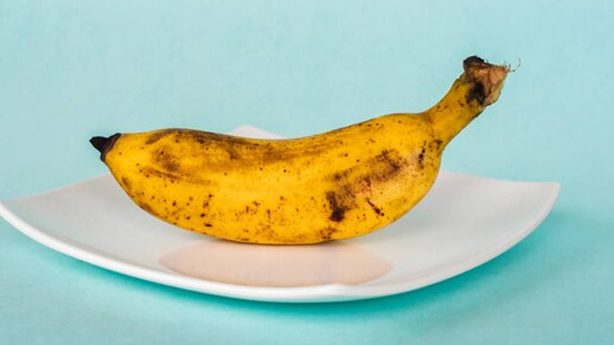 Banana with black spot