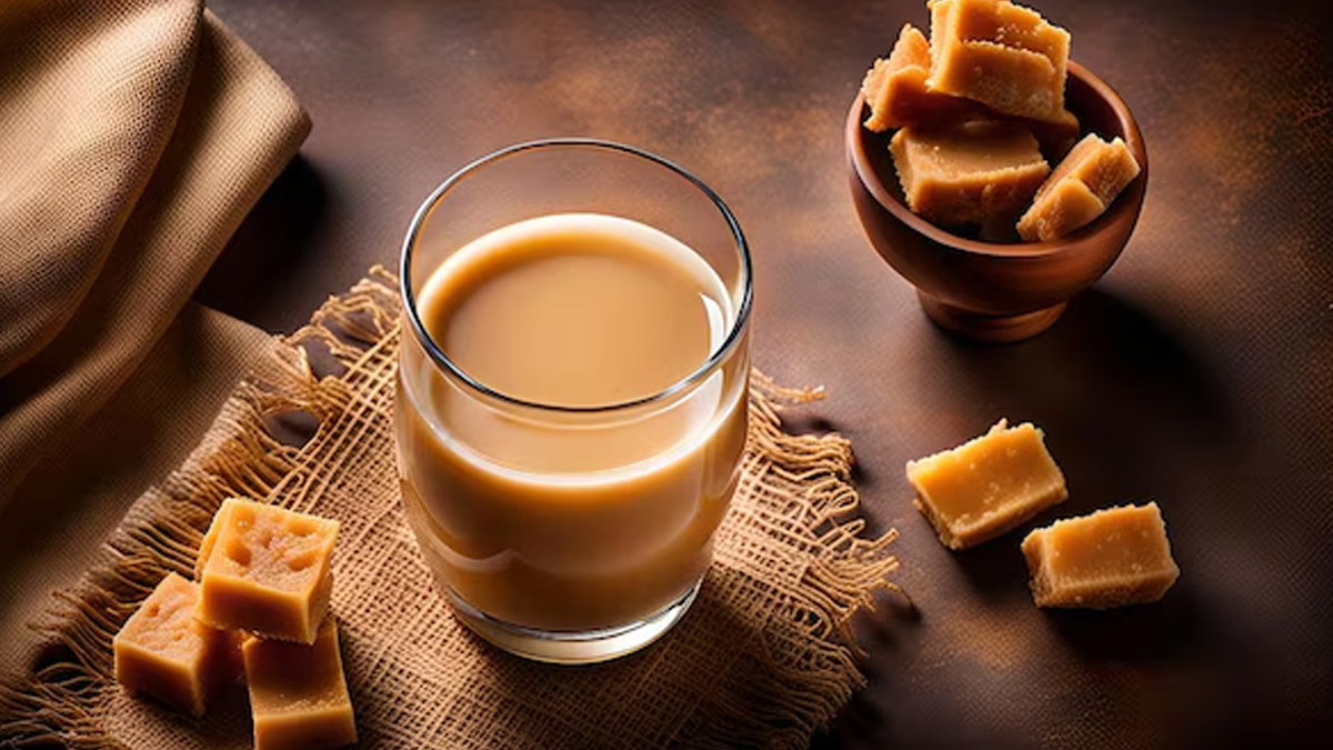 jaggery with hot milk