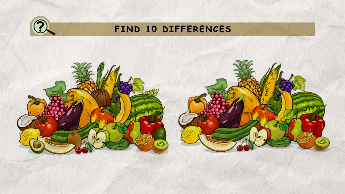 Spot the 10 Differences in Healthy Fruits Picture – Beat the 30-Second Challenge!