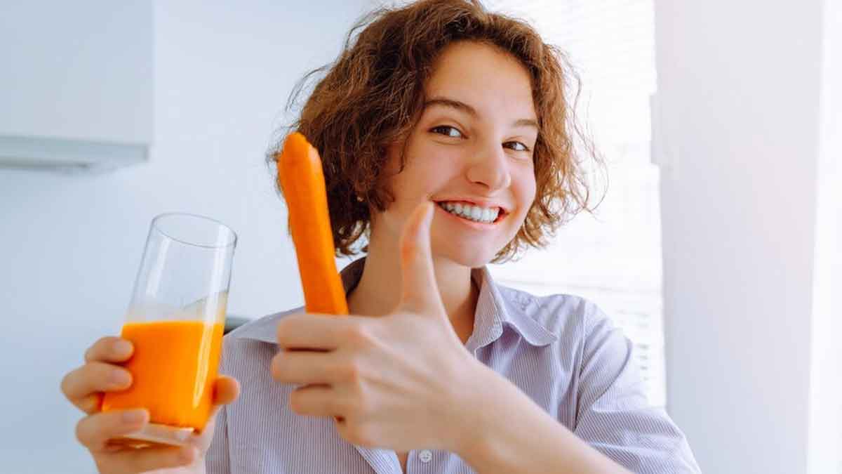 benefits of drinking carrot juice daily for skin