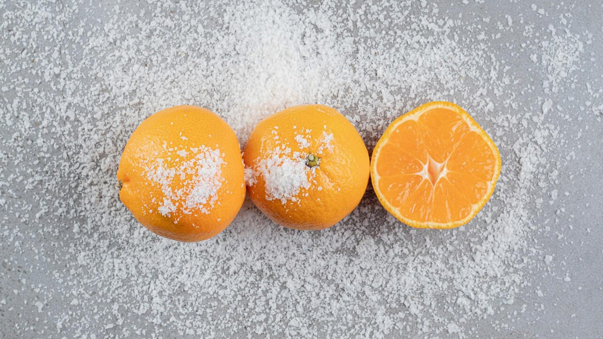fruits with black salt