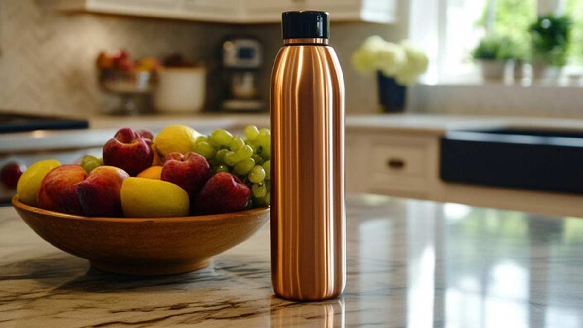 drinking hot water in copper vessel