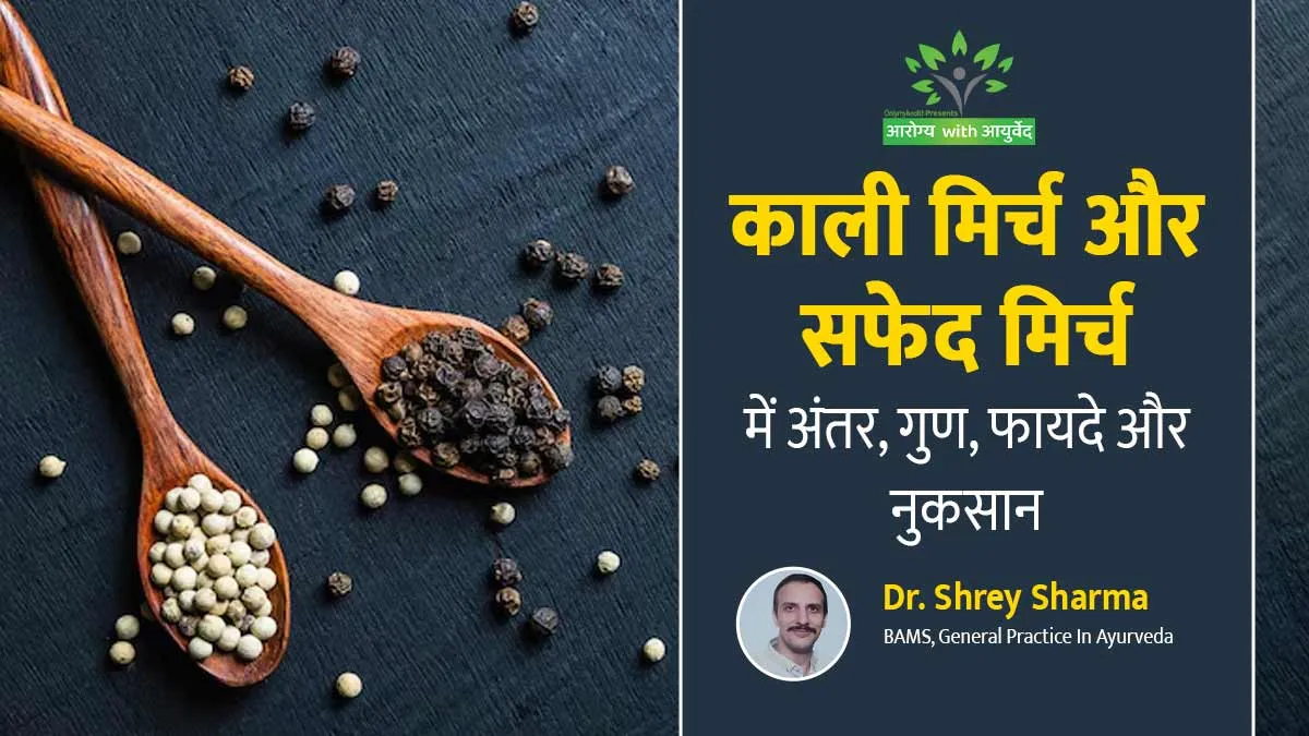काली मिर्च और सफेद मिर्च में क्या अंतर है? आयुर्वेदाचार्य से जानें गुण, फायदे, नुकसान और उपयोग के तरीके