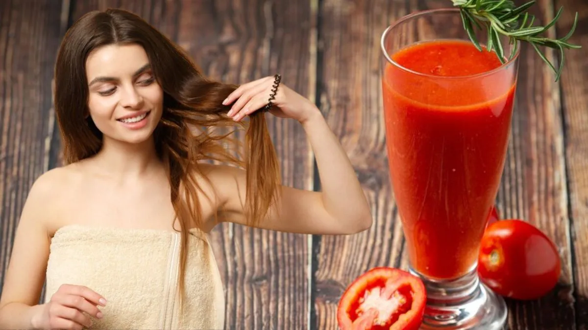 Tomato juice for hair: உதிர்ந்த இடத்தில் முடி மீண்டும் வளரணுமா? தக்காளி சாறுடன் இத மட்டும் சேர்த்து யூஸ் பண்ணுங்க