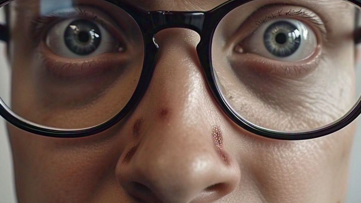 spectacle mark on nose