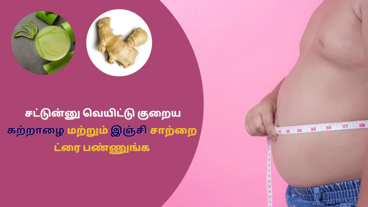 கடகடனு வெயிட்டு குறைய கற்றாழை மற்றும் இஞ்சி சாற்றை இப்படி ட்ரை பண்ணுங்க..