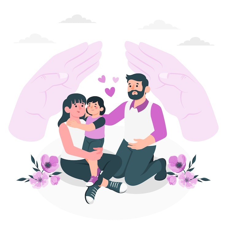 family-protection-concept-illust